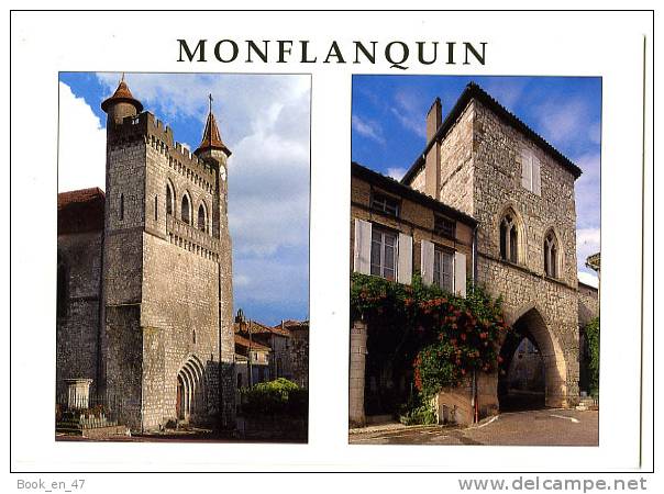 {52596}  47 Lot Et Garonne Monflanquin , Multivues ; Eglise , Maison Du Pince Noir - Monflanquin