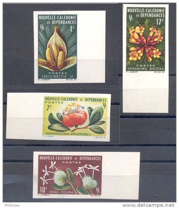 NEW CALEDONIA, FLOWERS IMPERFORATED, NEVER HINGED ** - Neufs