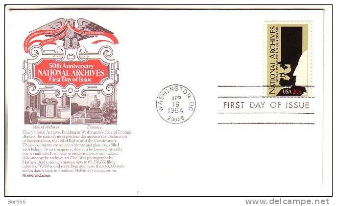 USA First Day Cover ( FDC ) 1984 - National Archives - Unabhängigkeit USA