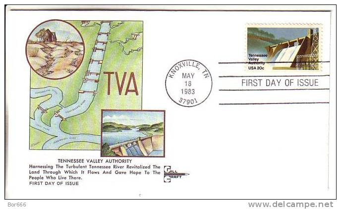 USA First Day Cover ( FDC ) 1983 - Tennessee Valley Authority - Natur