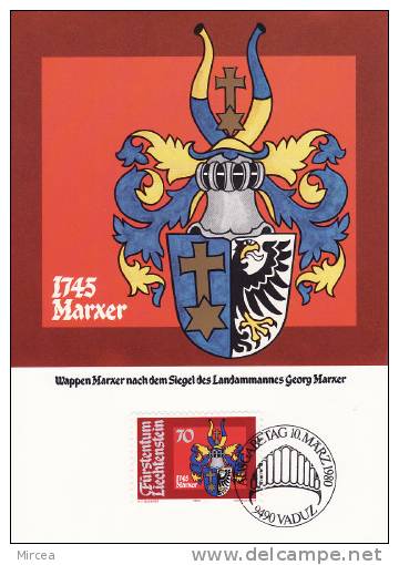 4142 - Lichtenstein 1980 - Cartas Máxima