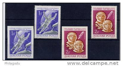 Hongrie 1965, Espace, Astronautes (Leonov Beliajev), A 270 / 71 + Non Dentelé, - Europa