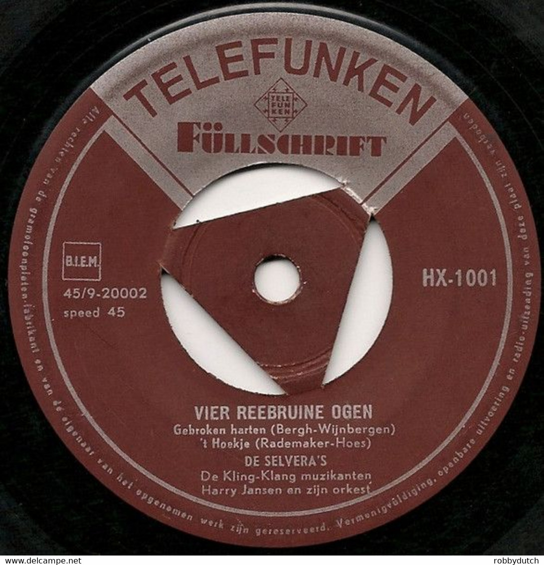 * 7" EP * DE SELVERA'S - VIER REEBRUINE OGEN (Holland 1956 Ex-!!!) - Andere - Nederlandstalig