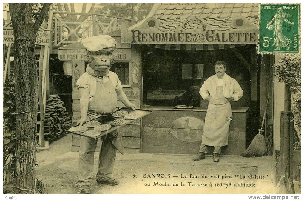 95 . SANNOIS .  LE FOUR DU VRAI PERE . LA GALETTE .  OU MOULIN DE LA TERRASSE A 163m78 D'ALTITUDE . - Sannois