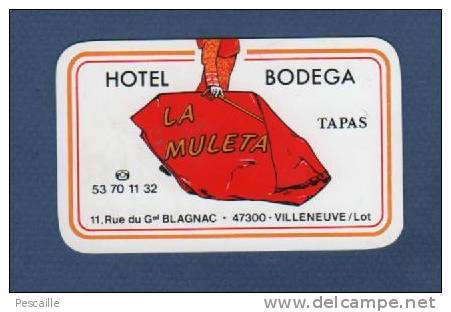 CARTE COMMERCIALE HOTEL BODEGA TAPAS LA MULETA - 47300 VILLENEUVE SUR LOT - PVC - Tarjetas De Visita