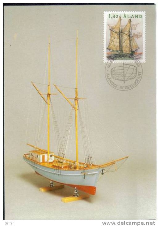 NAVI / SHIPS / SCHIFFE -  CM 1988  -  Sailing Ships 1v  -  ALAND  Yvert: 28 - Schiffahrt