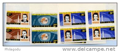 Vietnam  Nord 1964 Vostok VI (cosmonautes) Yv 360 / 62 Nd Neuf ++ Bloc De 4 Cote 51 E - Asia