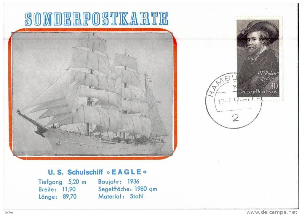 NAVI / SHIPS / SCHIFFE - SONDERPOSTKARTE  U.S. Schulschiff "EAGLE" - Maritime