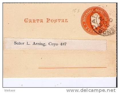 Arg085/ ARGENTINIEN -  Ascher 15 I. Zudruck: Deutscher Ruderverein Teutonia 1895 - Lettres & Documents