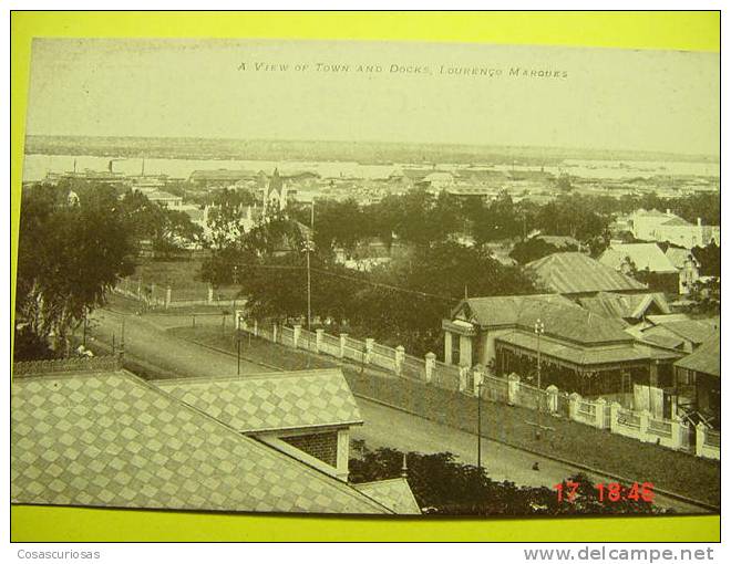 46  PORTUGAL  MOZAMBIQUE LOURENÇO MARQUEZ  A VIEW OF TOWN AND DOCKS   AÑOS / YEARS / ANNI  1910 - Mozambique