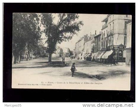 29935 Blaye Cours De La République & Allée Des Soupirs édit.brunette & Simon N° 12 Magasins  Belle Carte Précurseur - Blaye