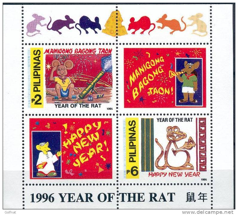 1995 PHILIPPINES BLOC 1996 ANNEE DU RAT - Año Nuevo