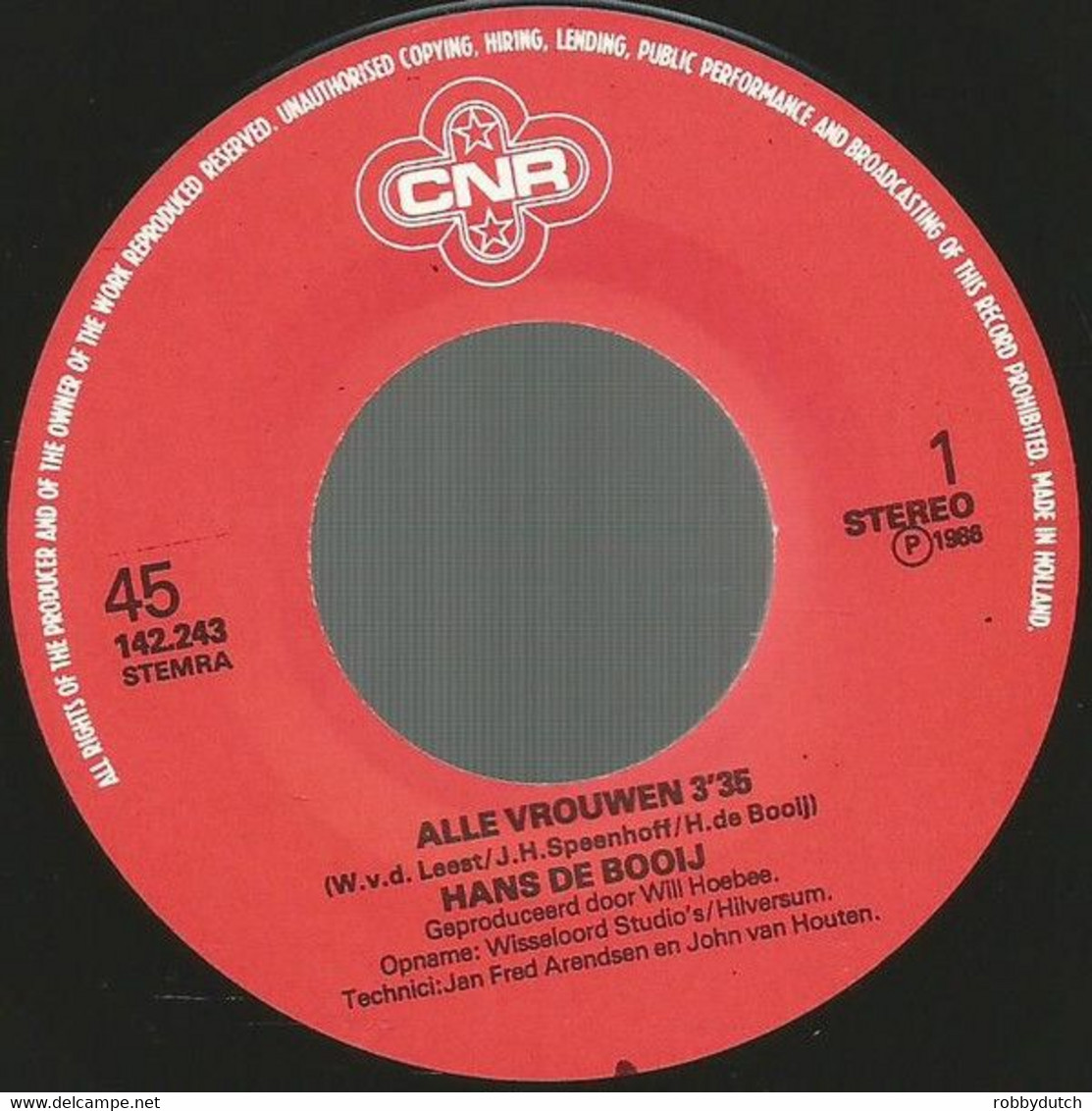 * 7" * HANS DE BOOY - ALLE VROUWEN (Holland  1986 Ex!!!) - Altri - Fiamminga