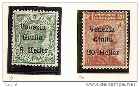 ITALIA - VENEZIA GIULIA - 1918 Sassone # 30/31 -  MNT (H) - Venezia Giuliana
