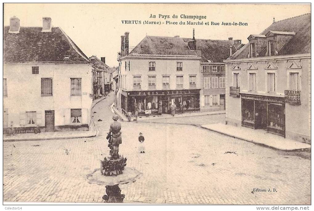 VERTUS PLACE DU MARCHE 1918 - Vertus