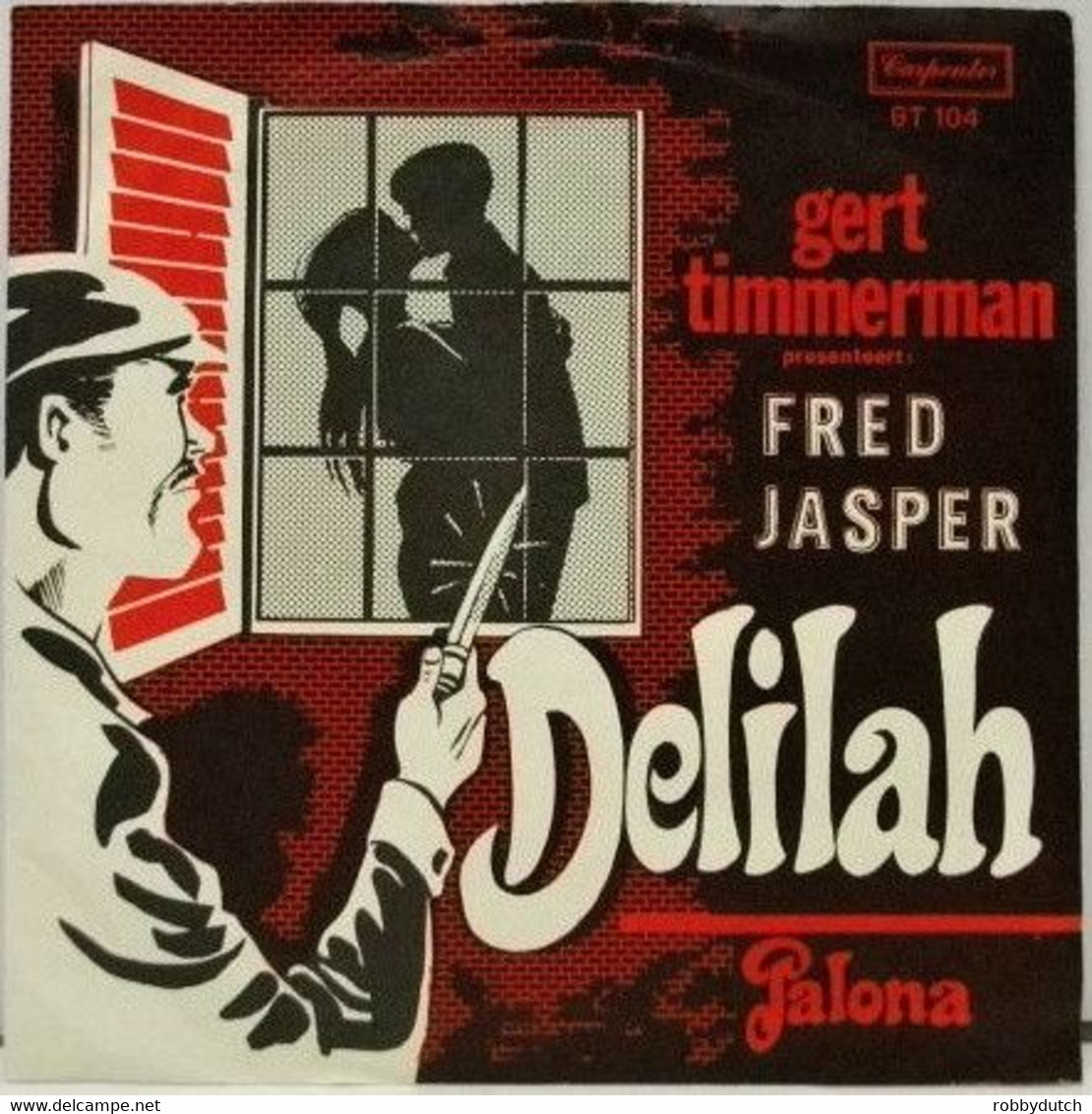 * 7" * FRED JASPER - DELILAH (Holland 1968 Op Carpenter Records. Zeldzaam!!!) - Otros - Canción Neerlandesa