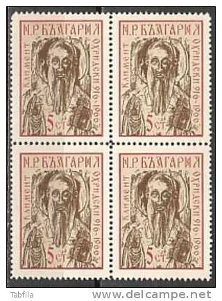BULGARIA / BULGARIE - 1966 - Millenair De Saint Climent D´Ochrid -  Bl.de 4** - Unused Stamps