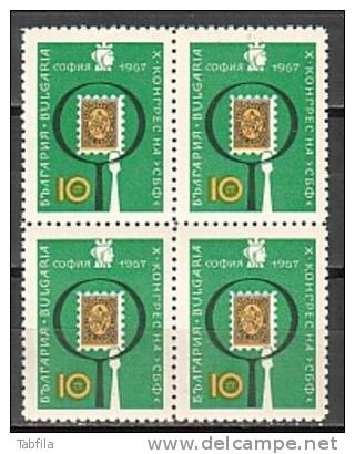 BULGARIA / BULGARIE - 1967 - 10 Con. National De Philatelie A Sofia - 1v** Bl.de 4 - Nuevos