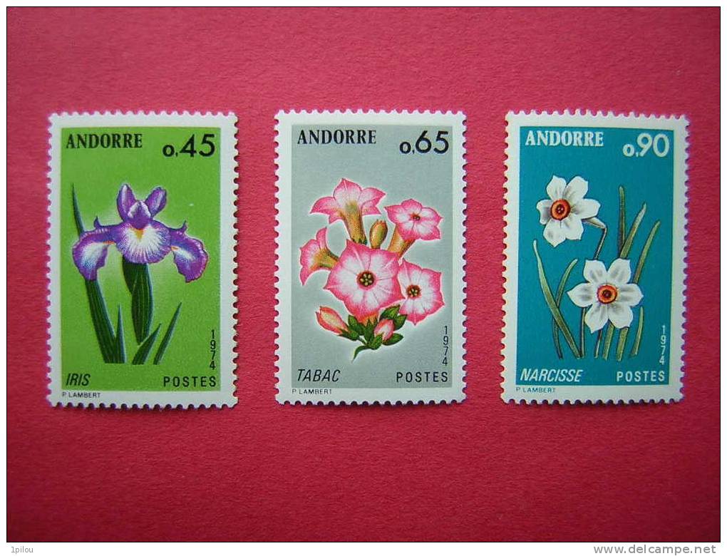 N° 234/236. FLEURS DES VALLEES D'ANDORRE (II). - Unused Stamps