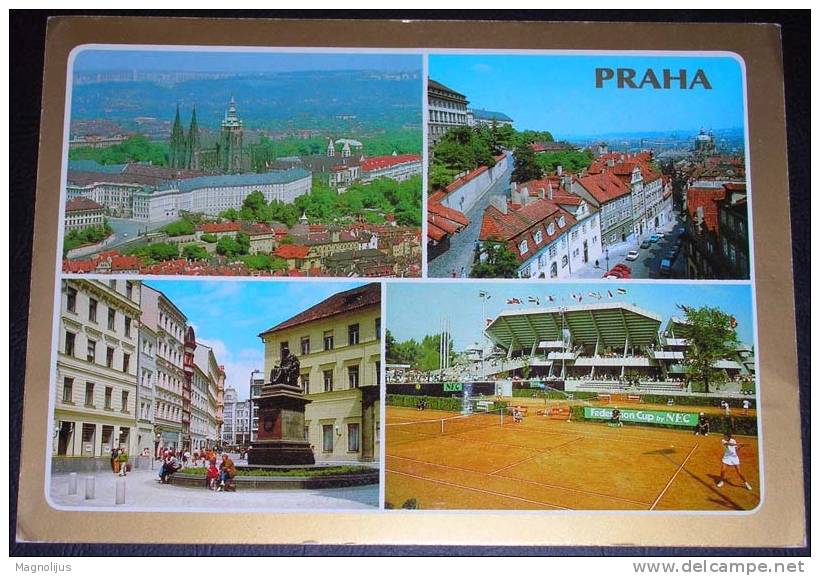 Sport,Tennis,Czech Republic,Praha,Prague,Federation Cup,Multipicture,Owl On Stamp,postcard - Tennis