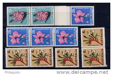 Australie1968, ++  Fleurs Dépareillés   Cote 28,-€ - Mint Stamps