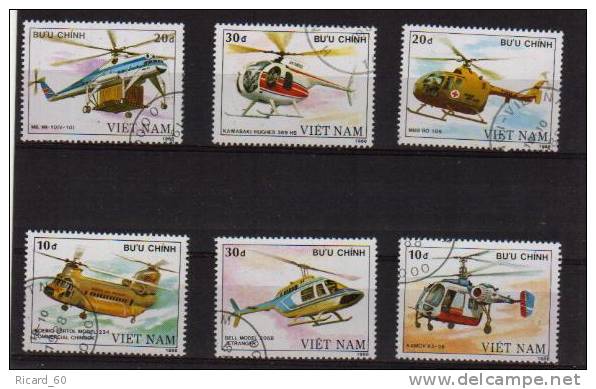 Série Oblitéréee Du Viet Nam  Hélicoptères - Helicopters