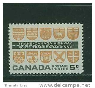5S0134 Autoroute Transcanadienne Blason 327 Canada 1962 Neuf ** - Other (Earth)