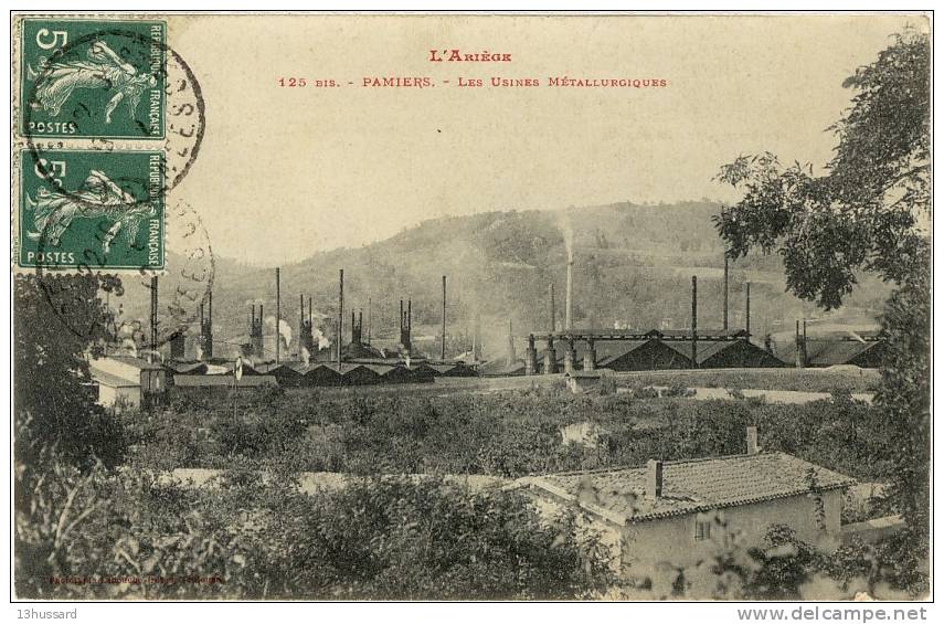 Carte Postale Ancienne Pamiers - Les Usines Métallurgiques - Industries - Pamiers