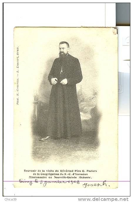 Souvenir De La Visite Du Révérend Père G. Peeters De La Congrégation Du S. C. D'Issoudum   -   Ciney Le 03/01/1903  ?? - Ciney