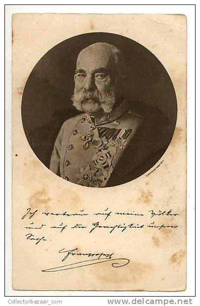 VINTAGE ORIGINAL Ca1900  POSTCARD POSTAL  Austria King Franz Joseph - Patrióticos