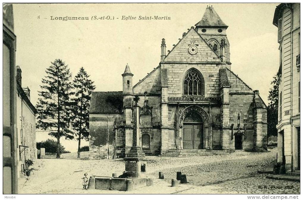 91 . LONGJUMEAU . EGLISE SAINT-MARTIN . ET LA FONTAINE - Longjumeau