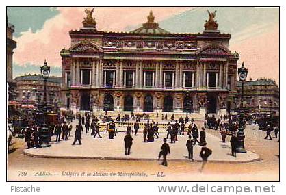 Paris Opéra 1910 - Automobiles Cars - Animated - Slightly Torn On Left Side - See Scan - District 01