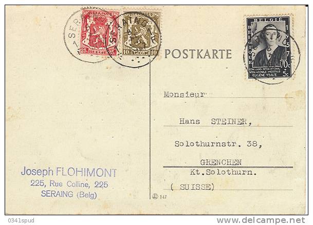 1937 Belgique  Carte Voyagé - Lettres & Documents