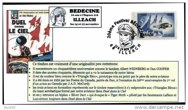 BEDECINE 2004 ILLZACH : Albert WEINBERG & Dan COOPER Enveloppe Spéciale + Flamme + Cachet Temporaire 14 - Bandes Dessinées