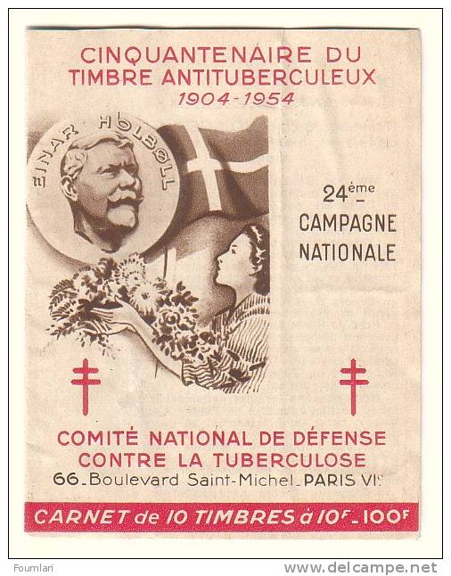 Carnet Avec Pubs - 24ème Campagne - 10 Vignettes (carnet Complet) - MAIS Adhérence Totale - Antitubercolosi