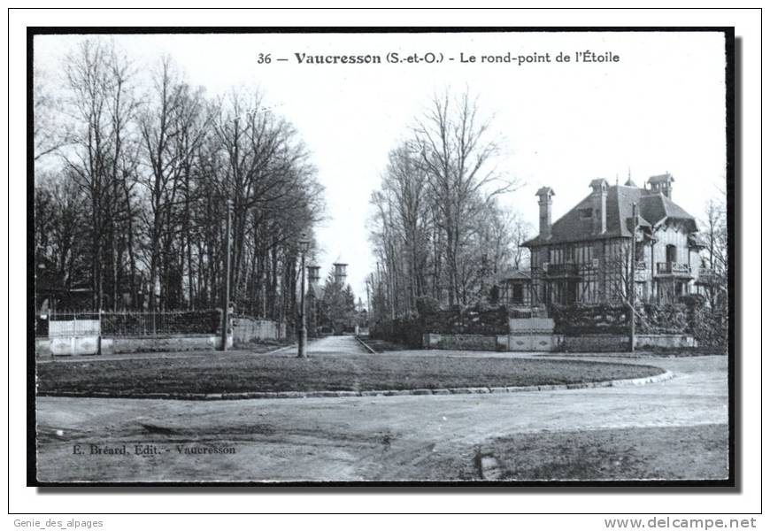 92 VAUCRESSON, Rond Point De L´Etoile, Ed Breard, Vaucresson, -36- Impr Catala, Dos Vierge - Vaucresson