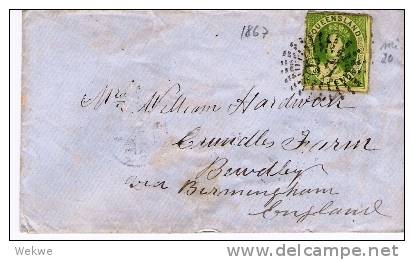 Qld015/ Nummer-Stempel 87, (Ipswich) 1867 (Brief, Cover , Lettre) - Brieven En Documenten