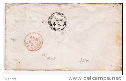 Qld016/ 3-er Streifen, Queen Victoria 1875 Maryborough (Brief, Cover. Letter, Lettre) - Briefe U. Dokumente