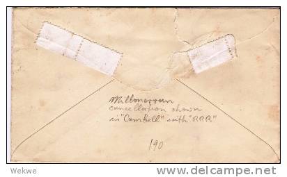 Qld017/ Millmerran Cancellation  (Cambell RRR) 3-Länder-Frankatur, NachLondon - Covers & Documents