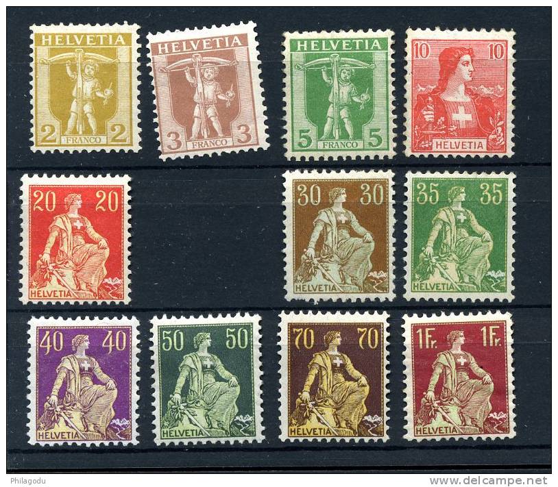 Suisse Zumst 101-103 108-115 Cote 429 Francs  Neuf Charnière Ou Regommé - Unused Stamps