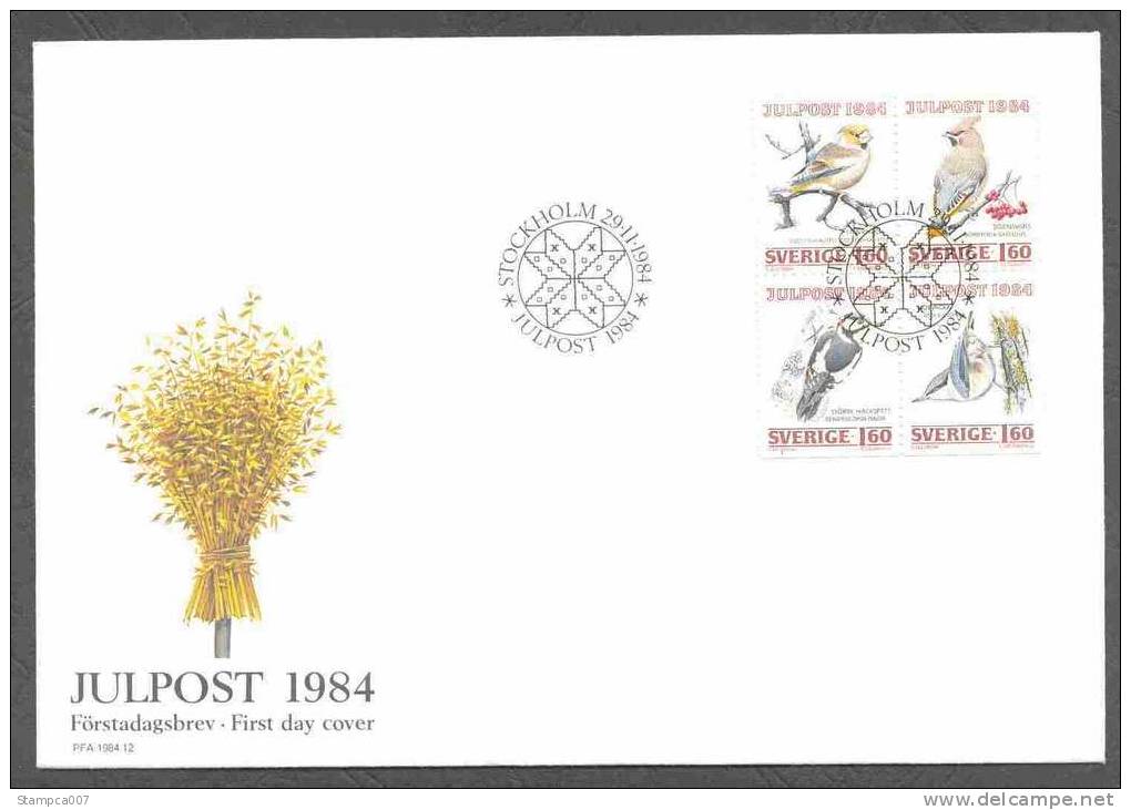 1984 Julpost Birds Oiseau Vogels Fauna 1289/92 - FDC