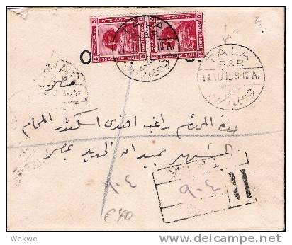 Egy059/ ÄGYPTEN -  Tala R & P 1919 Auf Sphinx-Paar, Einschreiben (Brief, Cover, Lettre) - 1915-1921 Brits Protectoraat