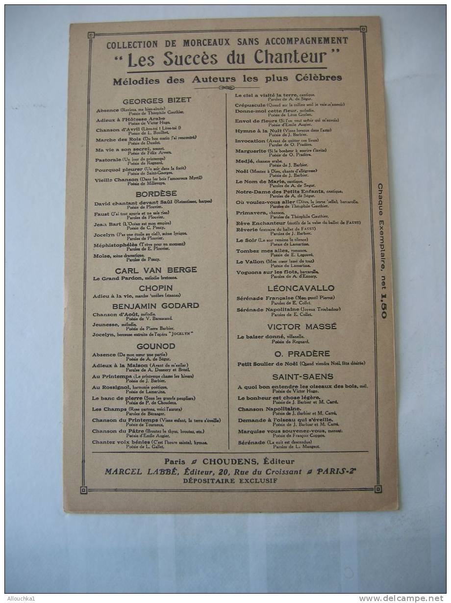 MUSIQUE- PARTITION:" GILETTE DE NARBONNE IL EST UNPAYS OU LA TERREOPERA COMIQUE E. AUDRAN ED- CHOUDENS N°2 - Opéra