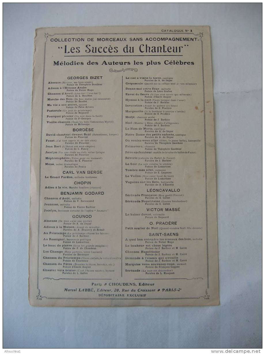 MUSIQUE- PARTITION:" GILLETTE DE NARBONNE (ON M'AVAIT DANS 1 CAGE)"OPERA COMIQUE E. AUDRAN ED- CHOUDENS N°21 - Opern