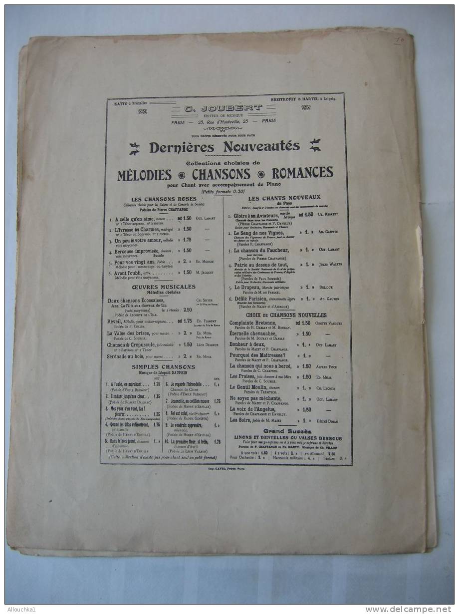 MUSIQUE- PARTITION:" L'OMBRE " OPERA COMIQUE -F.DE FLOTOW-ST GEORGES-CATALOGUE THEMATIQUE MORCEAUX DETACHES/7 PAGES - Opern