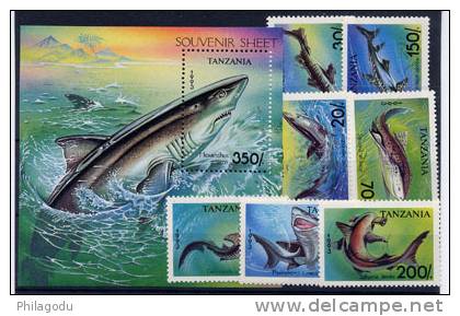 Tanzanie 1994, Faune Marine, Les Requins, Série Complète Neuve - Otros & Sin Clasificación