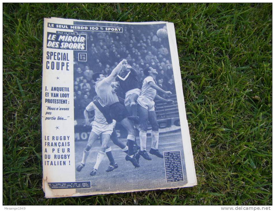 Le Miroir Des Sports N957 1er Avril 1963-anquetil--.-rugby Francais -zimny-jazy-cassius Clay Etc... - Autres & Non Classés