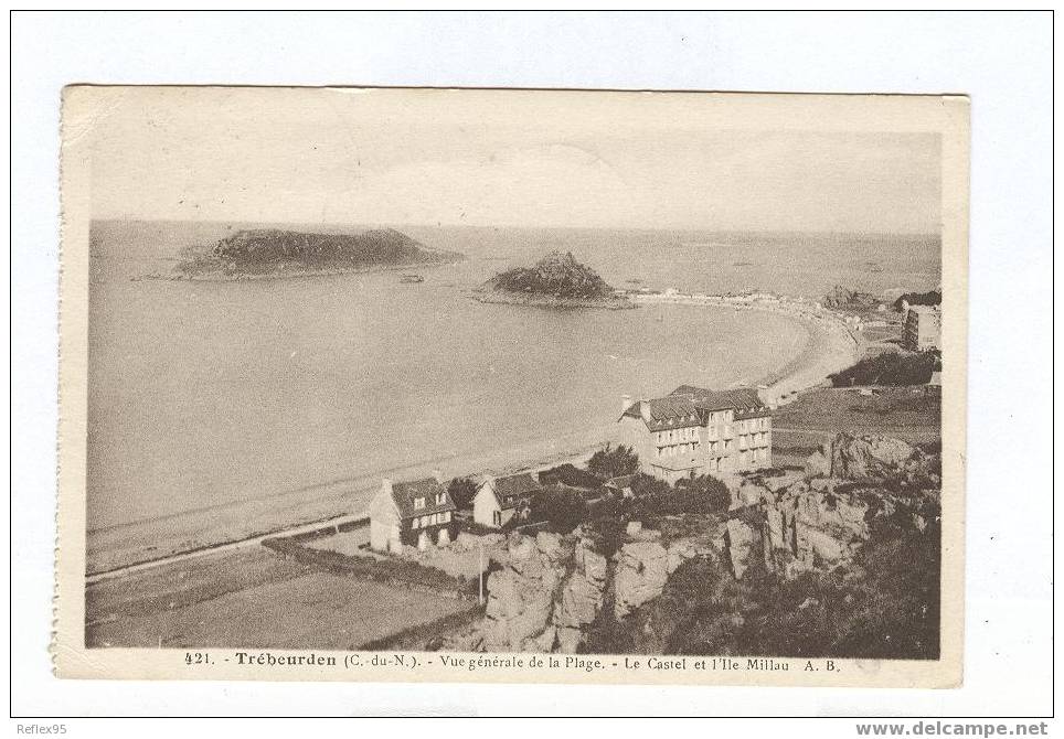 TREBEURDEN - Vue Générale De La Plage - Le Castel Et L´Ile Millau - Trébeurden