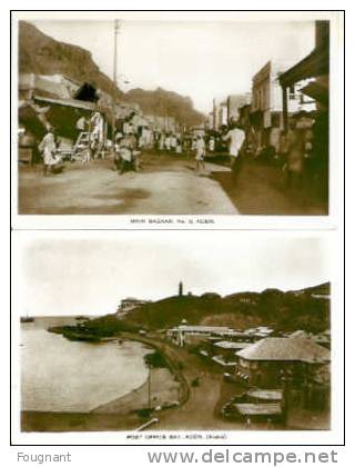 ADEN:2 Cartes:1:Post Office Bay.2:Main Bazaar:fort Animée.Non écrites.Parfaites. - Altri & Non Classificati