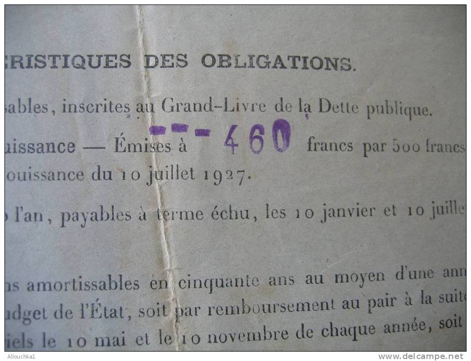 OBLIGATION 6% 1927 AMORTISSABLES EN 50 ANS /27/06 à 23/07 1927 - Asien